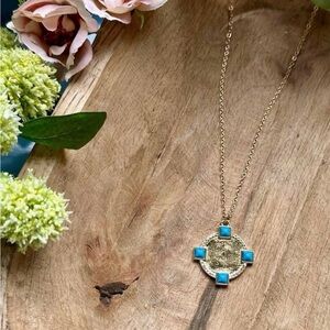 Park Lane - PHOENIX Gold Turquoise & Crystal Pendant Necklace NWT